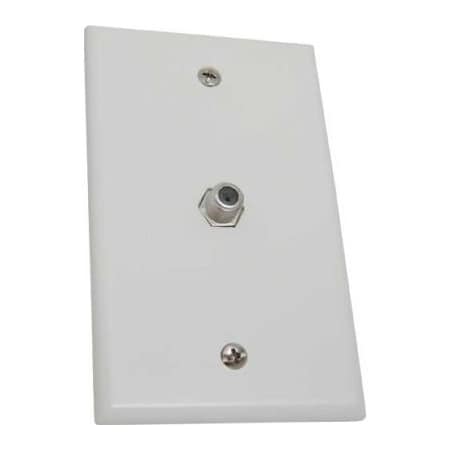 Chiptech, Inc Dba Vertical Cable Vertical Cable, TV Wall Plate With 1 FX81 Coaxial Connector White 028-WP/1FX81